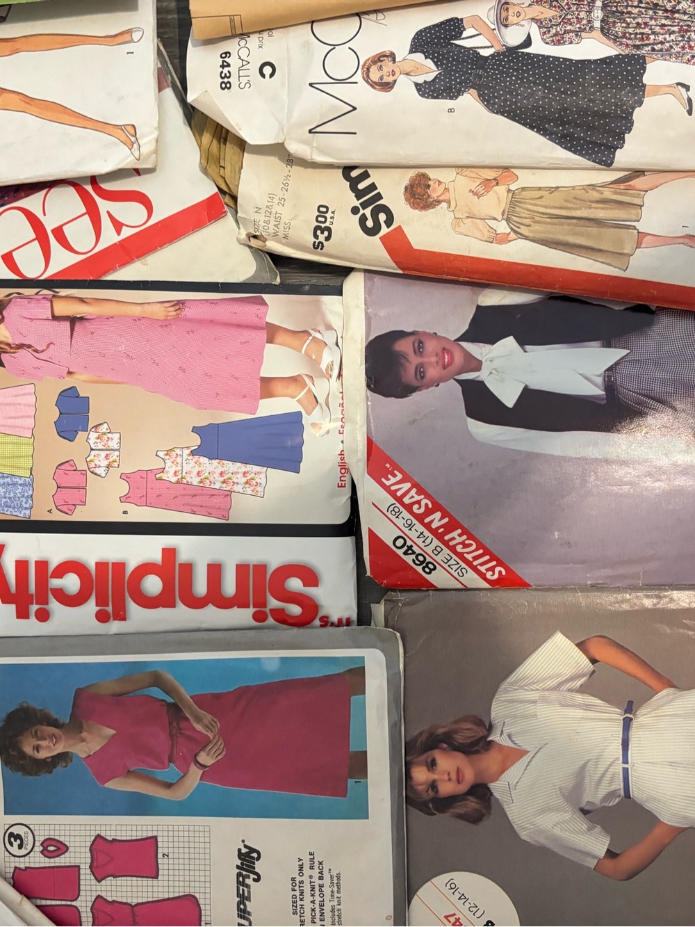 Circa 1980s Vintage Sewing Patterns
